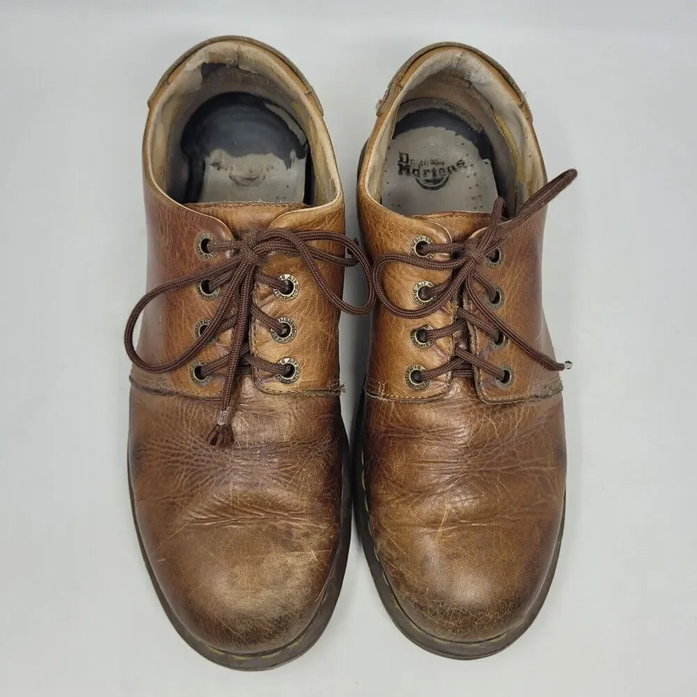 Dr Martens Doc Shoes Mens 12M Brown Leather Oxford 11792 Chunky Distressed
